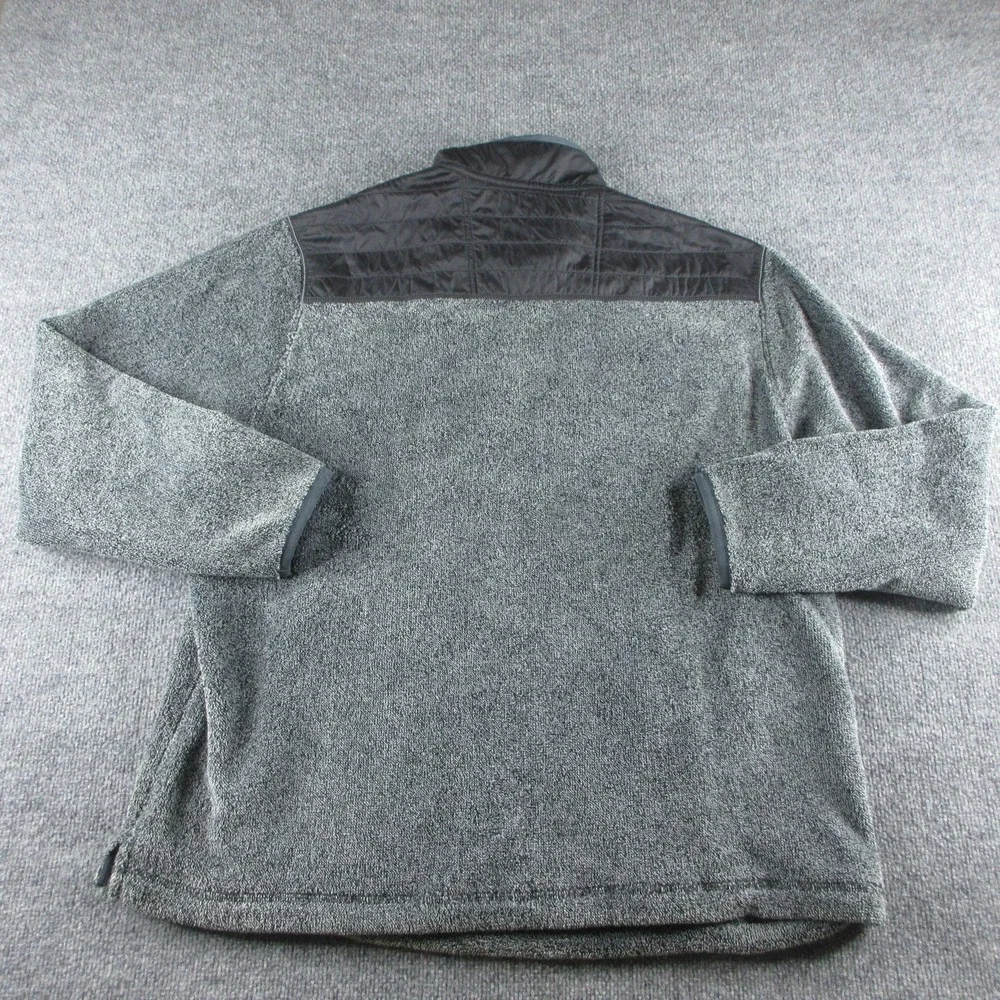 Tommy Bahama Sweater Mens Big 1X Gray Fleece 1/4 Zip Mock Neck Pullover Pockets